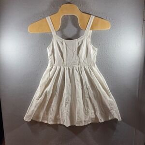 3011 | NWT Boho Coastal Linen Blend Smocked Sun‎ Dress White Summer Womens XS